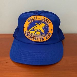 Vintage Multi-Lakes Conservation Association Hunting Fishing Snapback Hat Cap